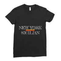 New York Sicilian Flag Pride Sicily Ladies Fitted T-shirt | Artistshot