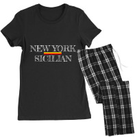 New York Sicilian Flag Pride Sicily Women's Pajamas Set | Artistshot