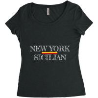 New York Sicilian Flag Pride Sicily Women's Triblend Scoop T-shirt | Artistshot