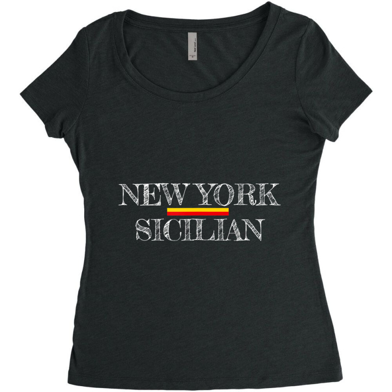 New York Sicilian Flag Pride Sicily Women's Triblend Scoop T-shirt by Sheppard Karena | Artistshot