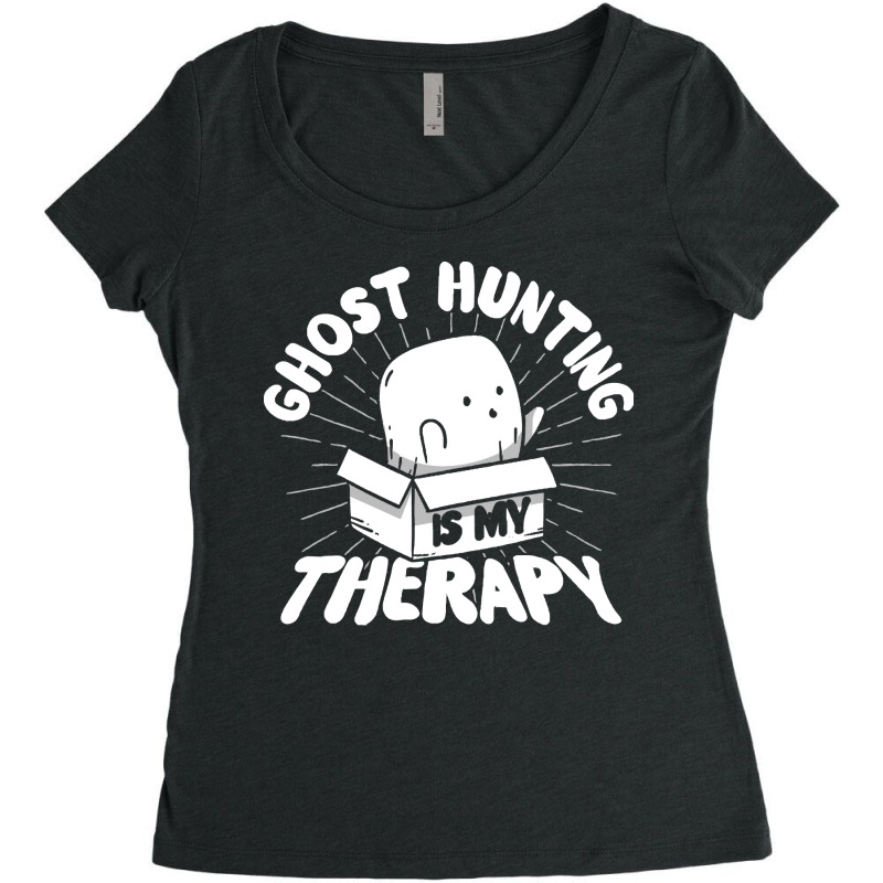 Paranormal Investigation Ghost Hunting My Therapy Ghost Hunter Paranor Women's Triblend Scoop T-shirt by llamawasp | Artistshot