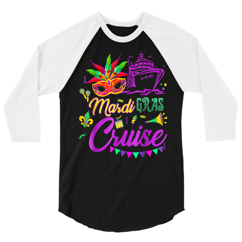 Mardi Gras Cruise Cruising Mask Cruise Ship Party Costume 3/4 Sleeve Shirt | Artistshot