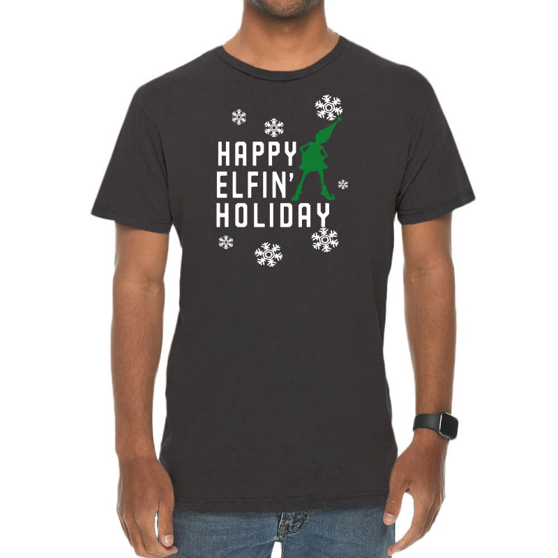 Happy Elfin Holiday [gemuk] Vintage T-shirt | Artistshot