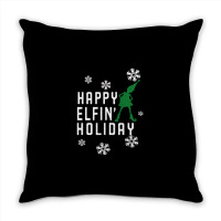 Happy Elfin Holiday [gemuk] Throw Pillow | Artistshot