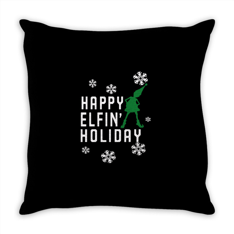 Happy Elfin Holiday [gemuk] Throw Pillow | Artistshot