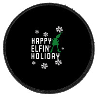 Happy Elfin Holiday [gemuk] Round Patch | Artistshot