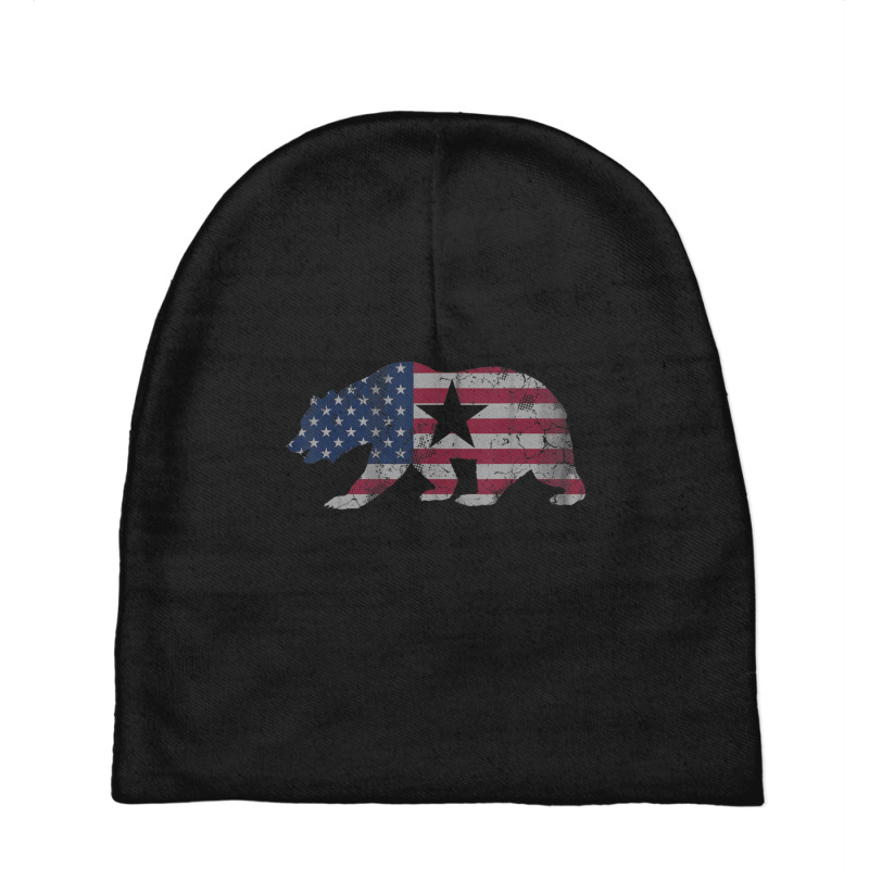 California Republic Bear American Flag 4th Of July Usa Baby Beanies by Coble Spellman | Artistshot