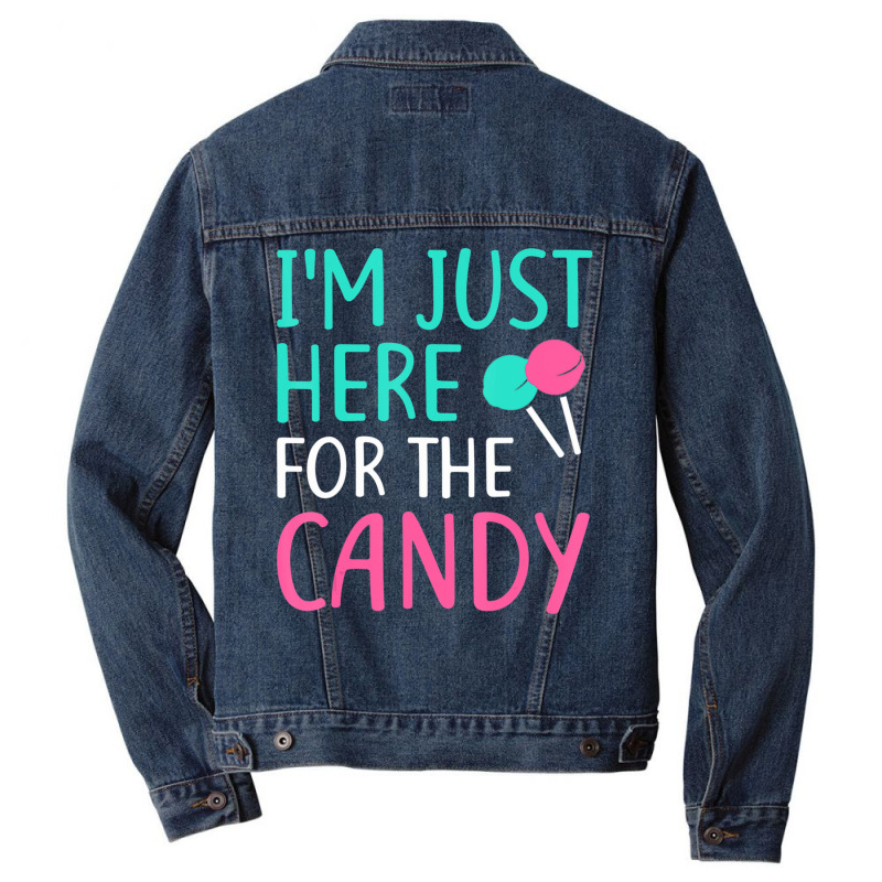 I'm Just Here For The Candy Halloween Gif Men Denim Jacket by cm-arts | Artistshot