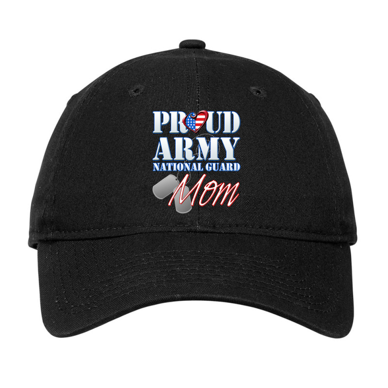 Proud Army National Guard Mom Usa Heart Mothers Day Adjustable Cap | Artistshot