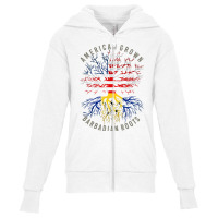 American Grown Barbadian Roots Usa Barbados Flag Heritage T Shirt Youth Zipper Hoodie | Artistshot