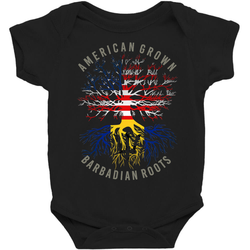 American Grown Barbadian Roots Usa Barbados Flag Heritage T Shirt Baby Bodysuit by Jay99 | Artistshot