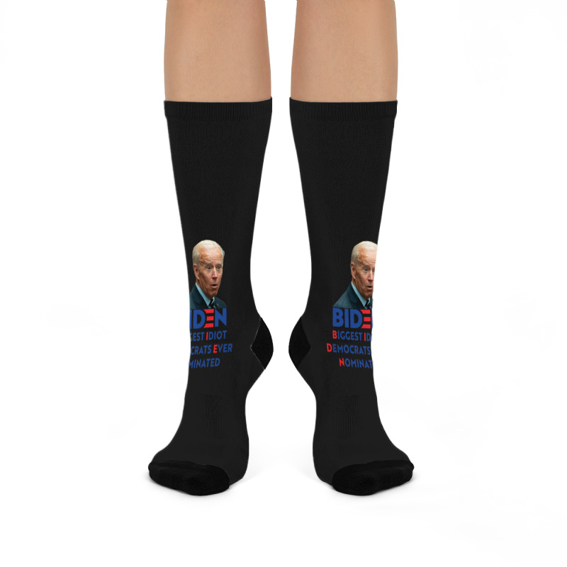 Biden Biggest Idiot Democrats Ever Nominated Crew Socks by XAVIERLEWIS | Artistshot