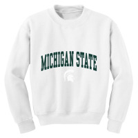 Michigan State Spartans Arch Over Dark Heather Pullover Hoodie Youth Sweatshirt | Artistshot