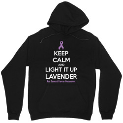 Keep Calm And Light It Up Lavender (For General Cancer Awareness) Unisex Hoodie | Artistshot
