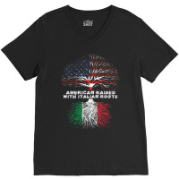 American Raised With Italian Roots Italy V-neck Tee | Artistshot