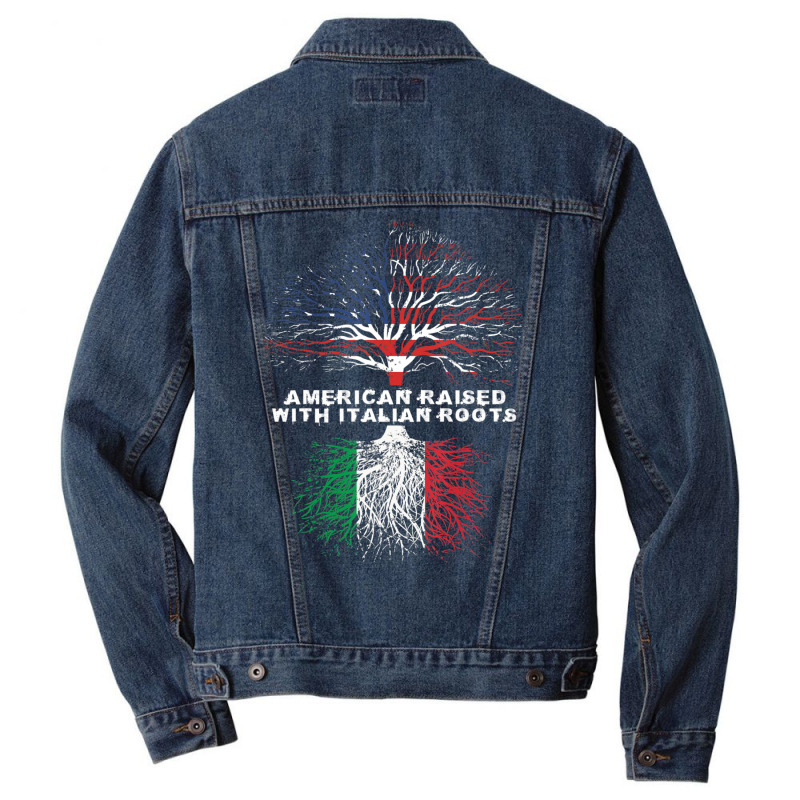 American Raised With Italian Roots Italy Men Denim Jacket by cm-arts | Artistshot