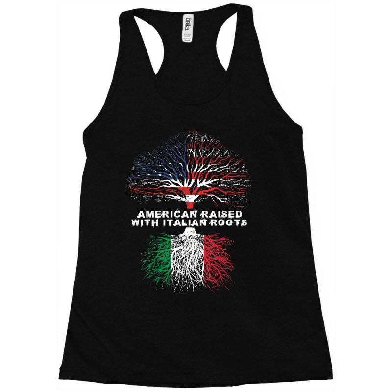 American Raised With Italian Roots Italy Racerback Tank by cm-arts | Artistshot