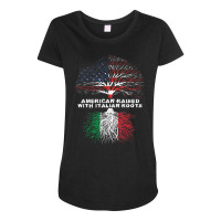 American Raised With Italian Roots Italy Maternity Scoop Neck T-shirt | Artistshot