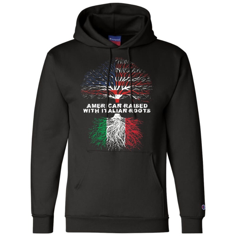 American Raised With Italian Roots Italy Champion Hoodie by cm-arts | Artistshot