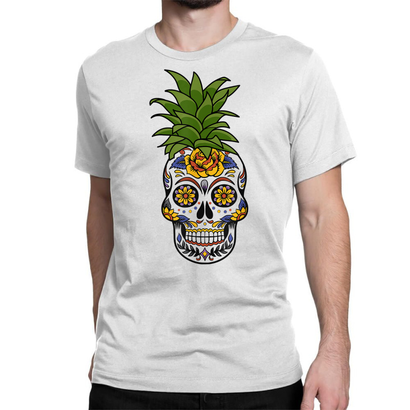 Halloween Pineapple Skull Bizarre Goth Skull Head T Shirt Classic T-shirt | Artistshot