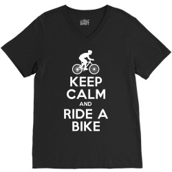 Keep Calm and Ride a Bike V-Neck Tee | Artistshot