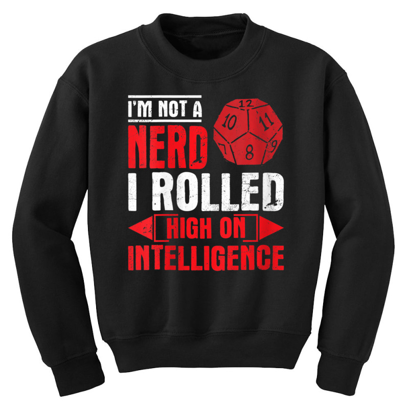 Im Not A Nerd I Rolled High On Intelligence Rpg Dungeon Vneck Youth Sweatshirt by PhanBo | Artistshot