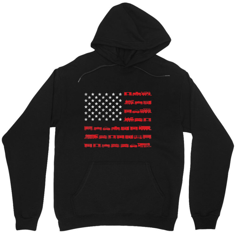 American Flag Railroad Train Unisex Hoodie | Artistshot