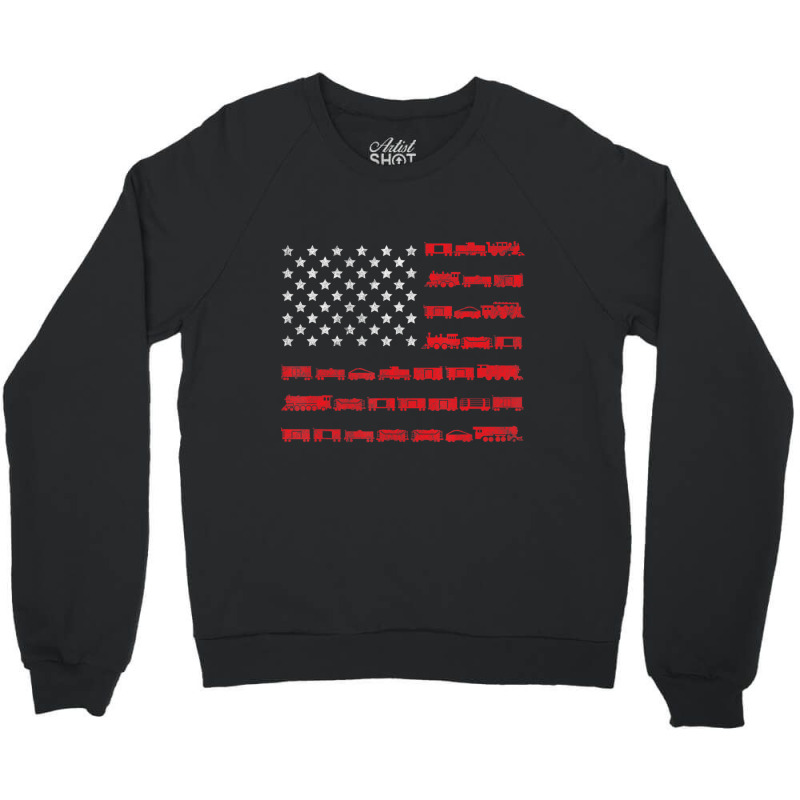 American Flag Railroad Train Crewneck Sweatshirt | Artistshot