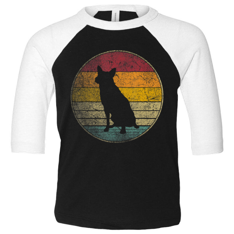 Australian Cattle Dog Gif Retro Style Vintage 70s 80s Toddler 3/4 Sleeve Tee by cm-arts | Artistshot