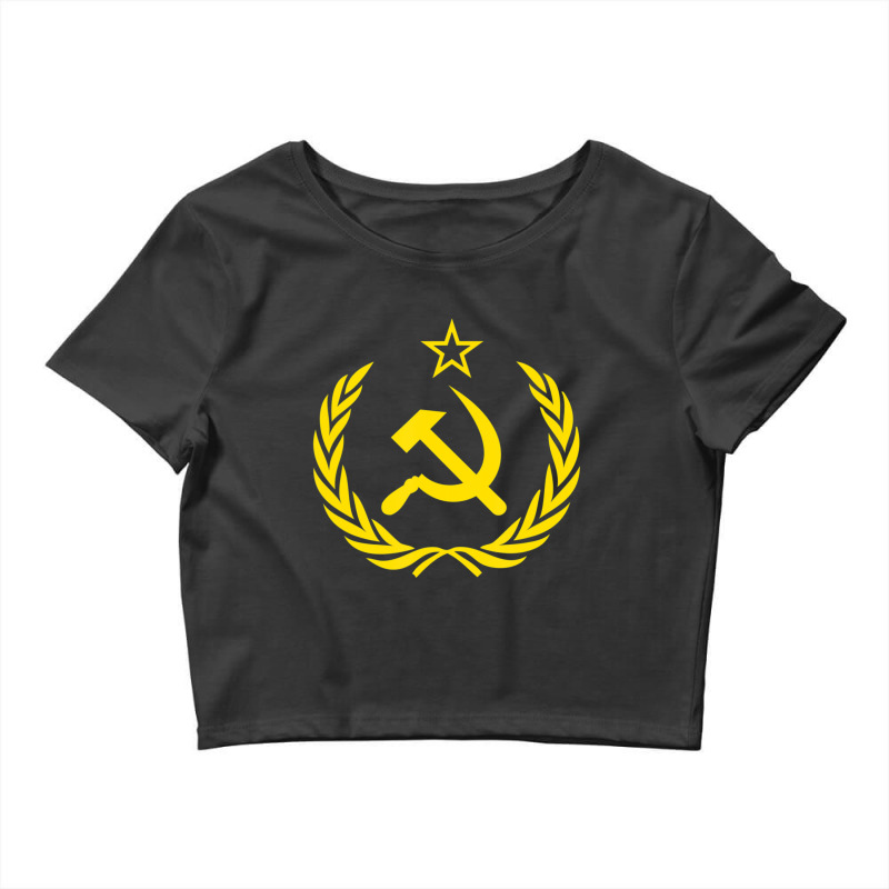 Hammer And Sickle Star Cccp Soviet Union Red Crop Top by cm-arts | Artistshot