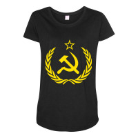 Hammer And Sickle Star Cccp Soviet Union Red Maternity Scoop Neck T-shirt | Artistshot