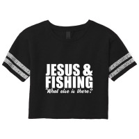 Jesus And Fishing Religious Christian Scorecard Crop Tee | Artistshot