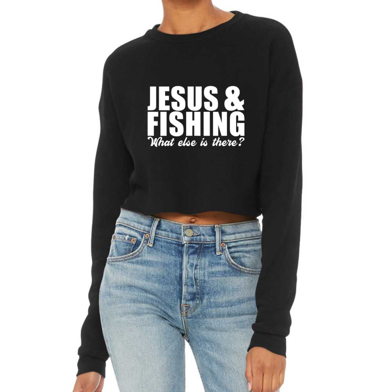 Jesus And Fishing Religious Christian Cropped Sweater by thangdinhsinhelf | Artistshot