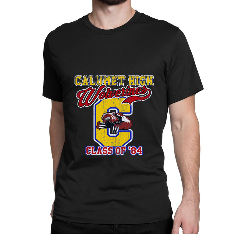 Faktory 47 Calumet High School Wolverines Class of '84 - Men's T-Shirt Medium / Blue