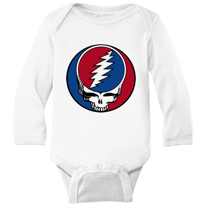 Color Dead Blue And Red Are Grateful Long Sleeve Baby Bodysuit | Artistshot