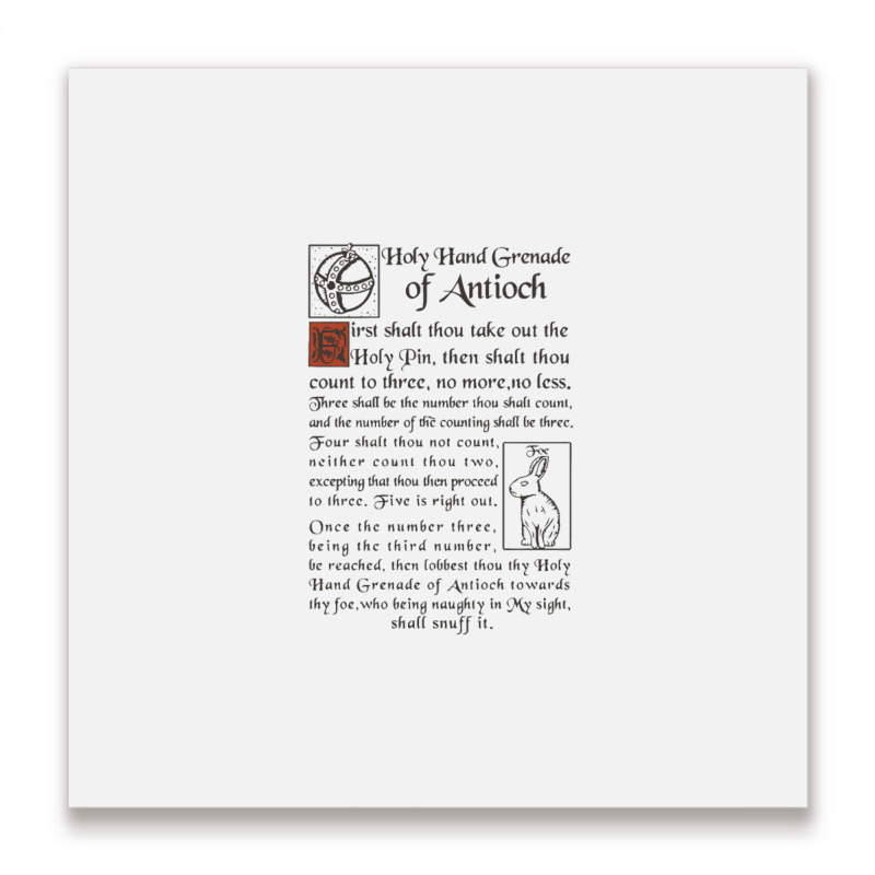 Holy Hand Grenade Script Holy Grail Metal Print Square | Artistshot