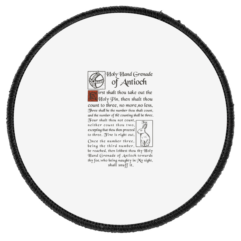 Holy Hand Grenade Script Holy Grail Round Patch | Artistshot