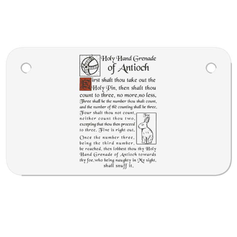 Holy Hand Grenade Script Holy Grail Motorcycle License Plate | Artistshot