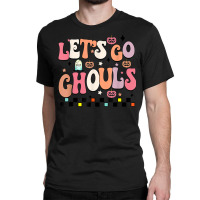 Let's Go Ghoul Retro Halloween Ghost Spooky Season Women Classic T-shirt | Artistshot