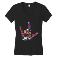 Asl Sign Language I Love You. American Sign Language Women's V-neck T-shirt | Artistshot