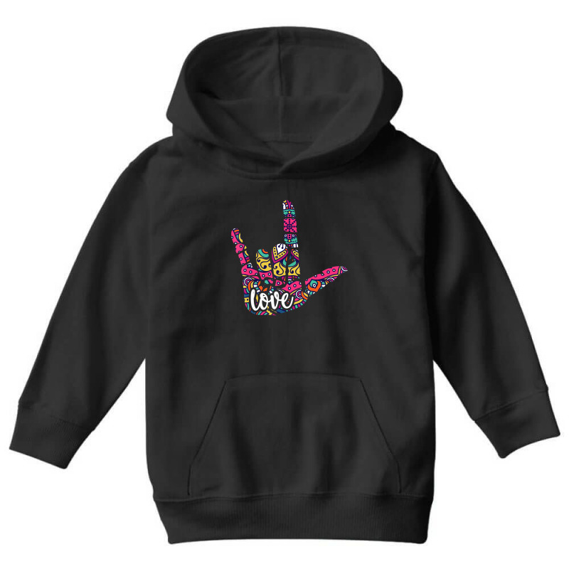 Asl Sign Language I Love You. American Sign Language Youth Hoodie by cm-arts | Artistshot