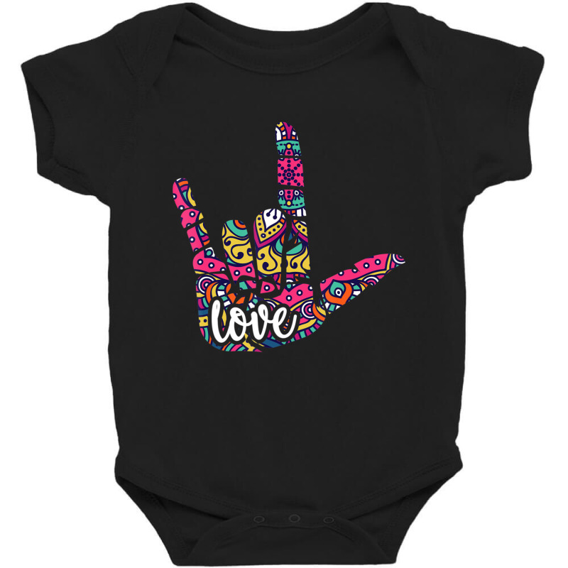 Asl Sign Language I Love You. American Sign Language Baby Bodysuit by cm-arts | Artistshot