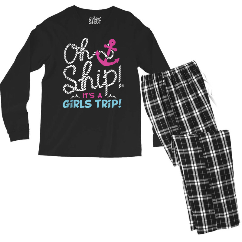 Oh Ship It's A Girlstrip   Oh Ship Cruise Tank Top Men's Long Sleeve Pajama Set | Artistshot