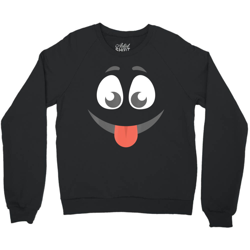 Halloween Tongue Out Emoticon Face Group Costume Crewneck Sweatshirt by cm-arts | Artistshot