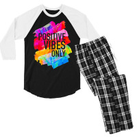 Positive Vibes -t-s -inspirational Men's 3/4 Sleeve Pajama Set | Artistshot