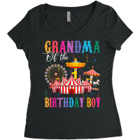 Grandma Of The Birthday Boy Ringmaster Circus Birthday Party T Shirt Women's Triblend Scoop T-shirt | Artistshot