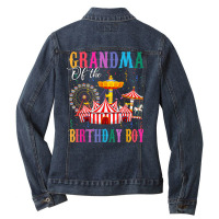 Grandma Of The Birthday Boy Ringmaster Circus Birthday Party T Shirt Ladies Denim Jacket | Artistshot