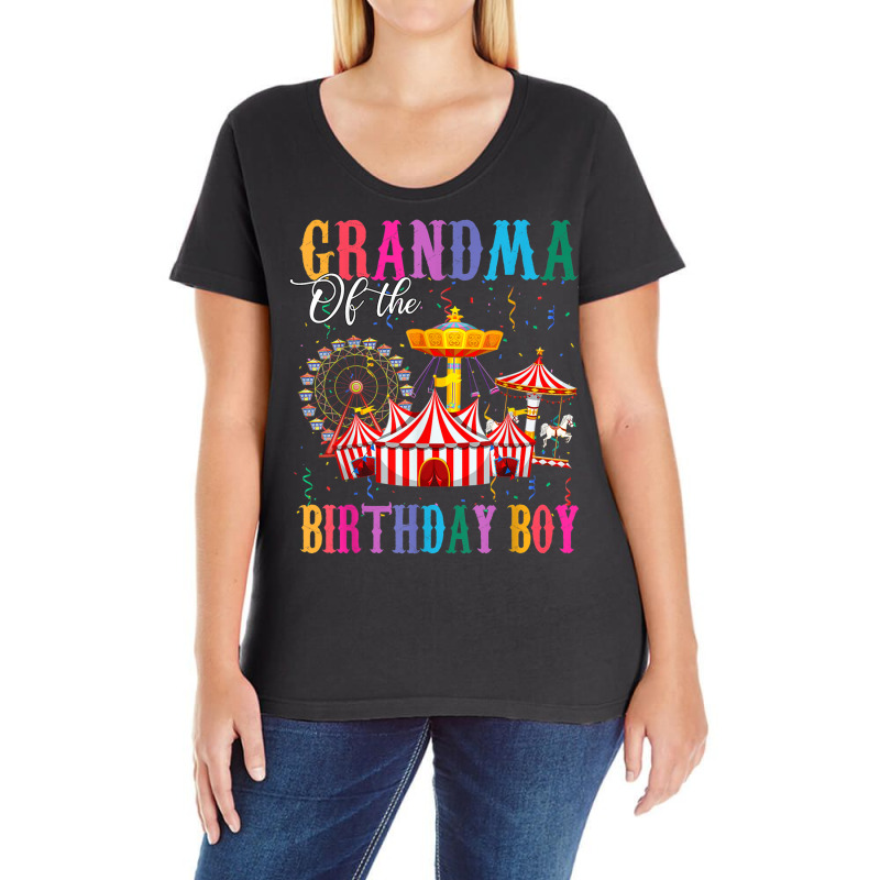 Grandma Of The Birthday Boy Ringmaster Circus Birthday Party T Shirt Ladies Curvy T-Shirt by cm-arts | Artistshot