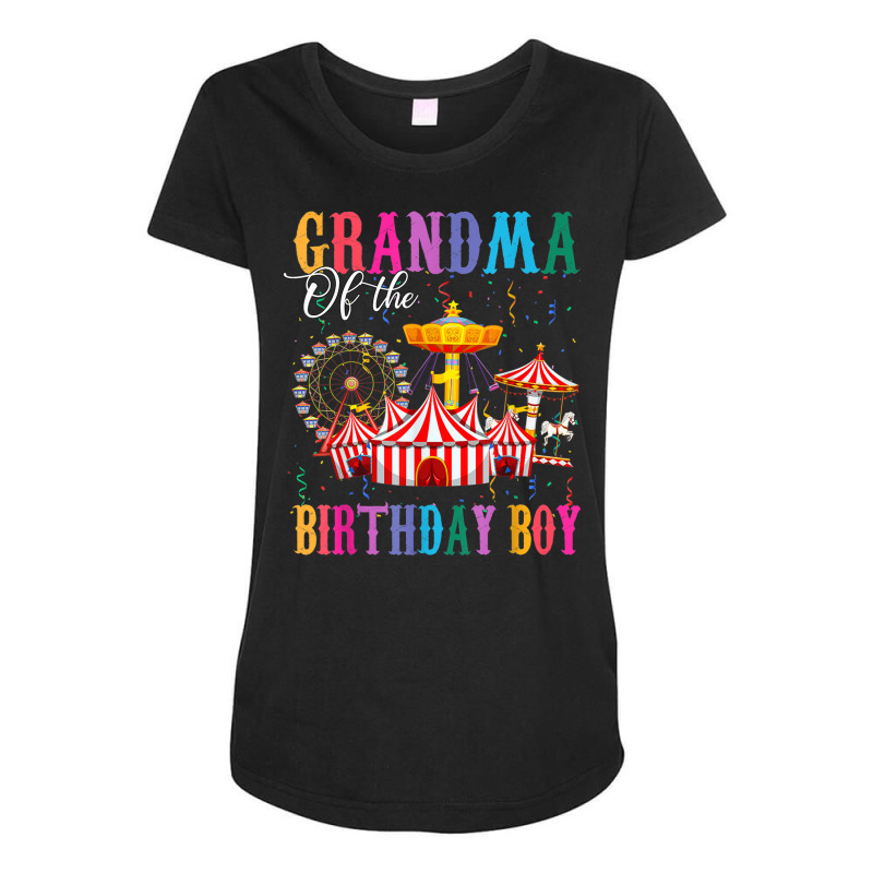 Grandma Of The Birthday Boy Ringmaster Circus Birthday Party T Shirt Maternity Scoop Neck T-shirt by cm-arts | Artistshot