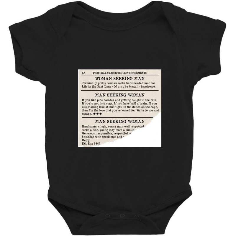 Classified Personal Ads From Song   Rock Baby Bodysuit | Artistshot